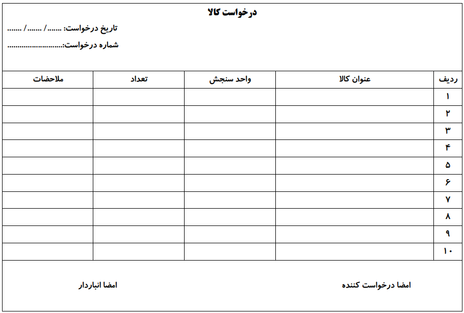 درخواست کالا